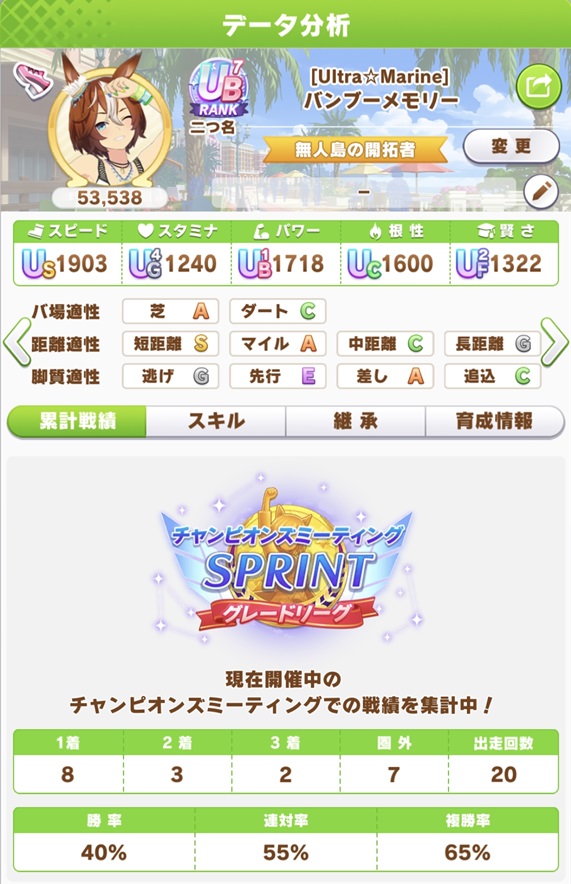 バンブーメモリー（新潟1200day1）