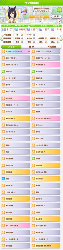 エイシンフラッシュ（スキル構成）