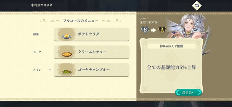 ジーン（ランクA料理）
