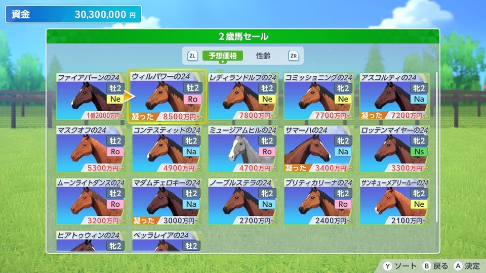 2歳セール（5月開催）