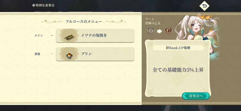 SSRマーレ（Cランク料理）