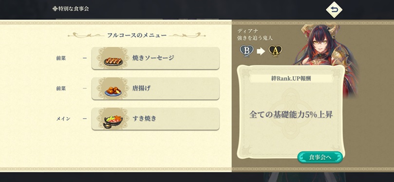 ディアナ（Aランク料理）