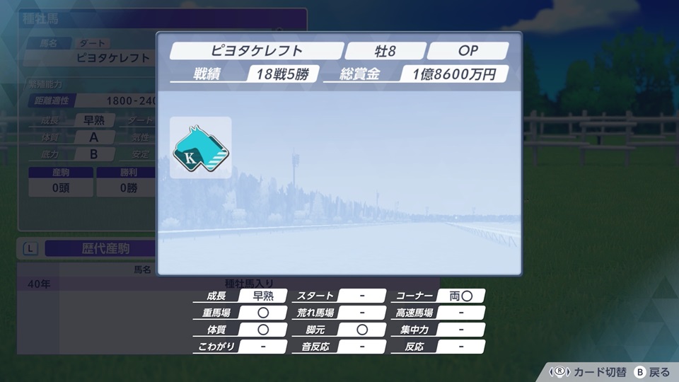 ピヨタケレフト（Ｇ1カード裏）