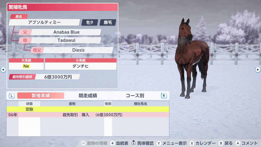 アブソルティミー（繁殖牝馬情報）