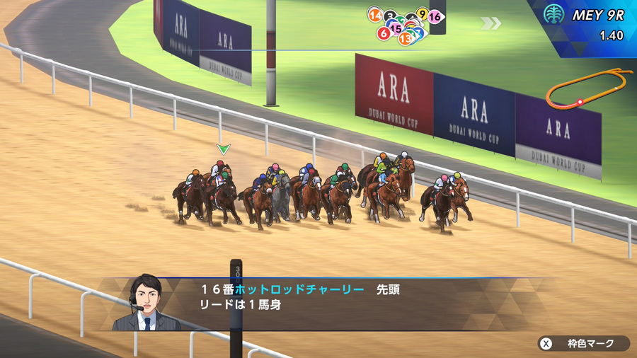 ドバイワールドカップ（残り300m・ホットロッドチャーリー先頭）
