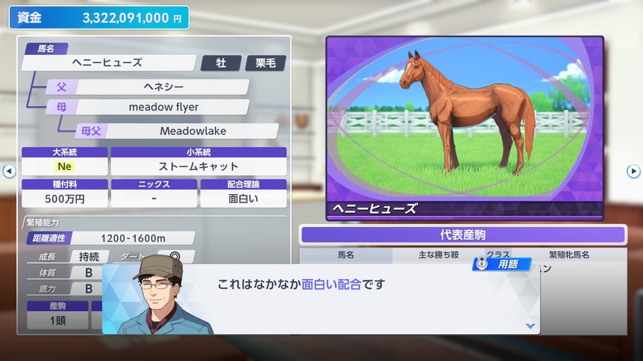 ヘニーヒューズ×リッスン（種牡馬選択・面白い配合）